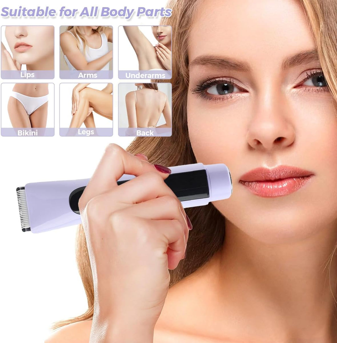 Damen Epilierer für Gesicht, Bikinizone und Achseln – Haarentferner mit Intimrasierer, Trimmer, Aufs