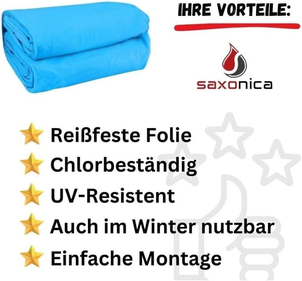 Poolfolie Innenhülle Ovalpool 623 x 360 x 120 cm - 0,8 mm blau Ovalbecken