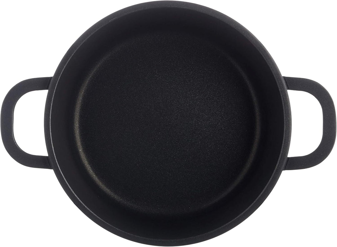 Karl Krüger 22016D Fleischtopf mit Glasdeckel Delta, Aluminium, Schwarz, 16 cm, 16 CM