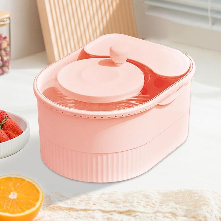 Multifunctional Fruit Cleaner Spinner with Hand Crank, Rotating Vegetable Washer and Potato Scrubber