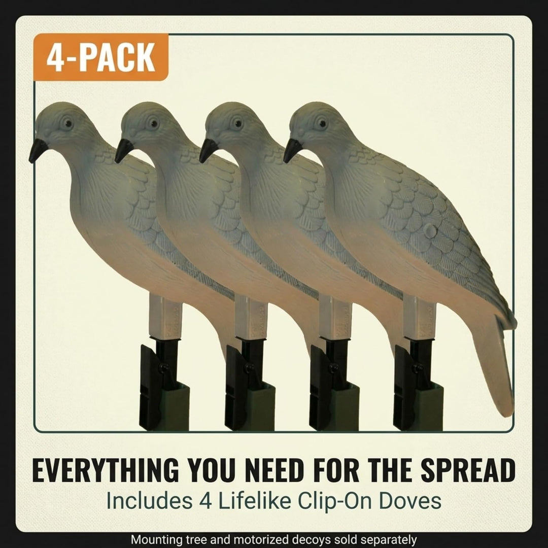 MOJO Outdoors Tauben-Lockvögel, zum Anklippen, 4 Stück