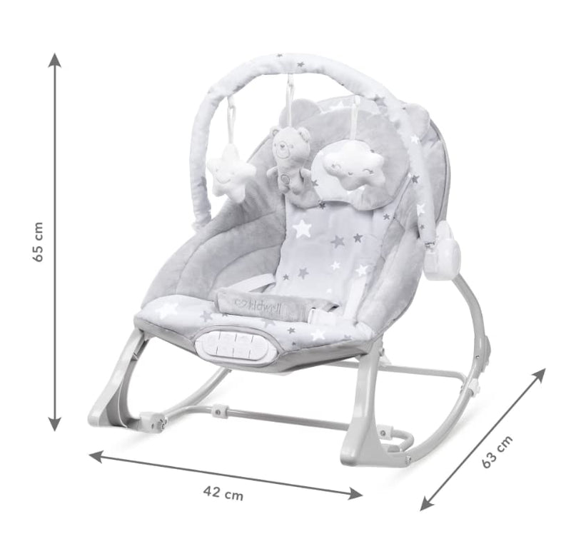 COIL Baby-Liegestuhl, Schaukelstuhl, Wiege mit Spielbügel, Baby-Schaukelstuhl, Einsatz ab Geburt, bi