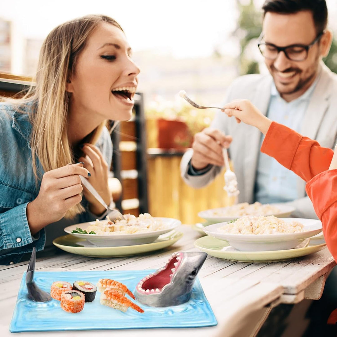 Hai-Sushi-Teller – Hai-Kuchen-Snack-Käsebrett, handbemalte Keramikplatte, Keramik-Hot-Pot-Gericht, S