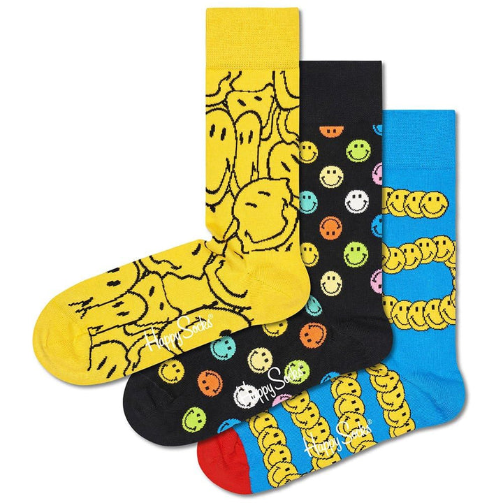 Happy Socks Herren Smiley 3-Pack Gift Set Socken, Multi, M