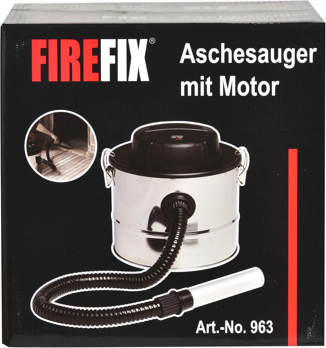 FIREFIX 963 Aschesauger mit Motor, 800 Watt Saugleistung, 2,5 m Kabellänge, ca. 15 Liter Fassungsver