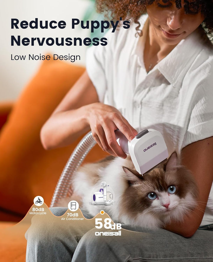 oneisall hundestaubsauger mit bürste, Super Saugkraft mit 12000Pa, Tierhaar staubsauger von der Bürs