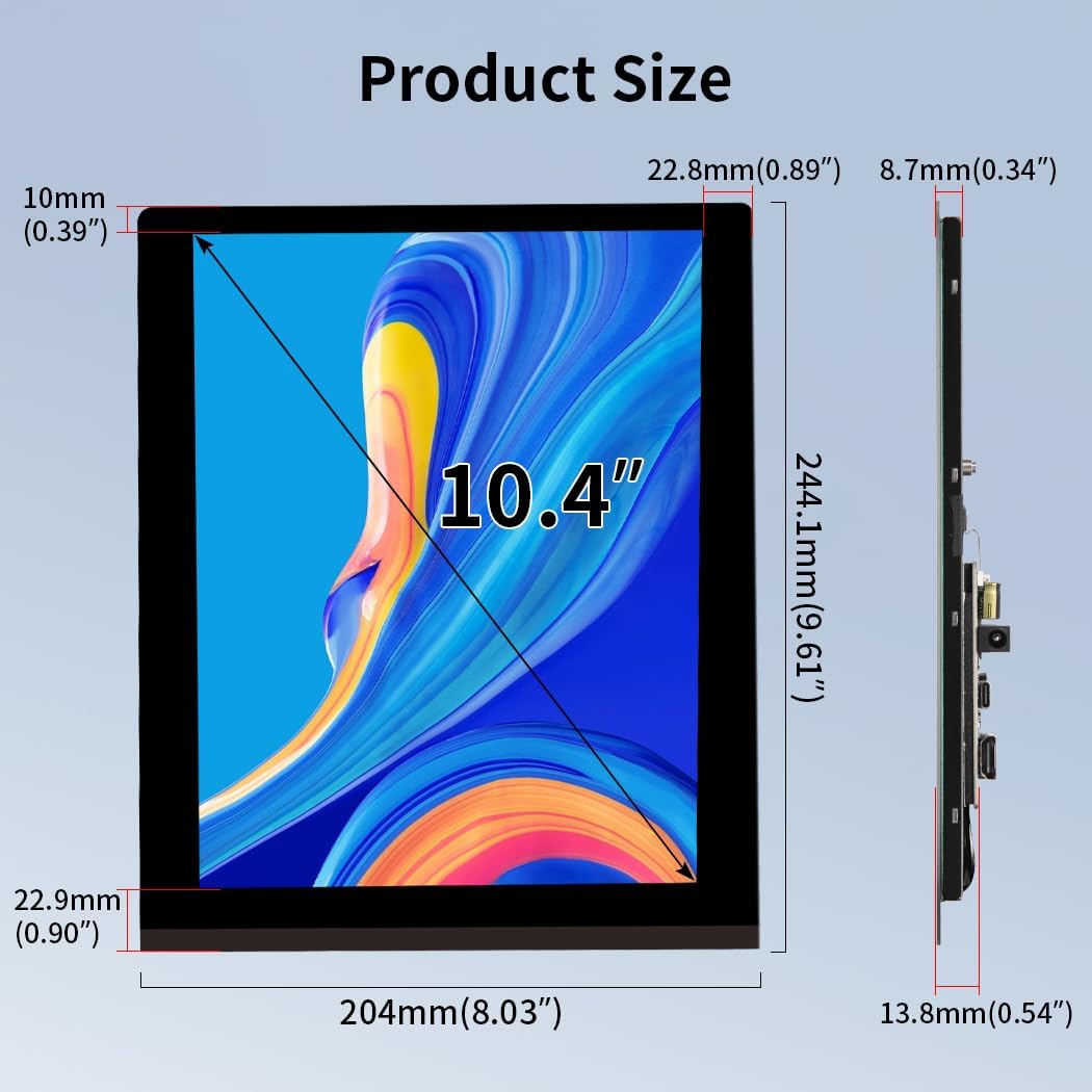 Raspberry PI Touchscreen Monitor, 9 Zoll Mini HDMI Display,1280 x 720/ Anti-Glare/Optical Bonding Ca