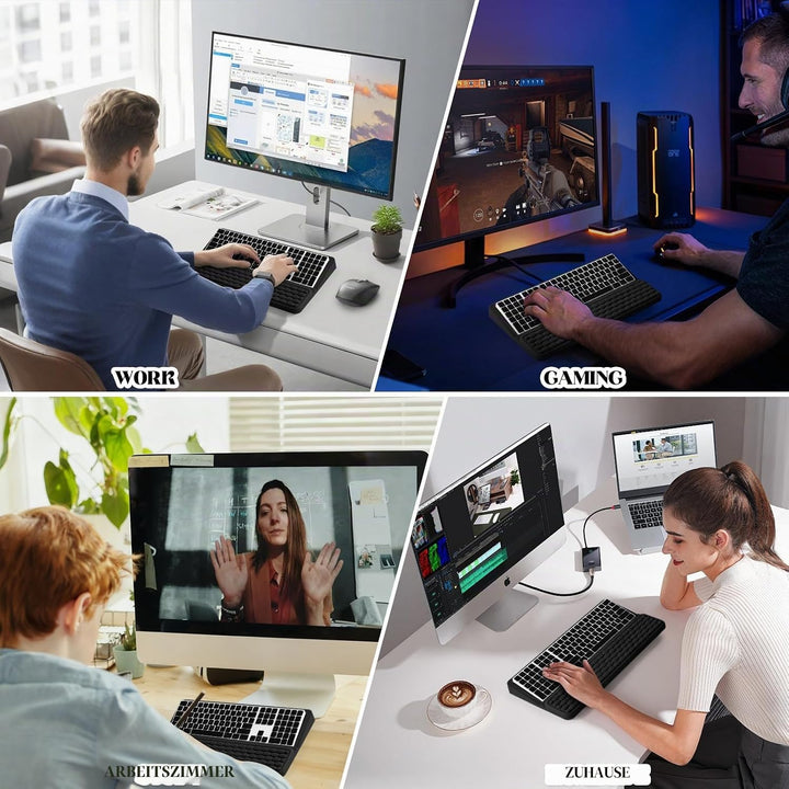 Keyboard Wrist Rest – Weiche Handballenauflage aus Memory-Schaum, rutschfeste grosse Tastaturauflage