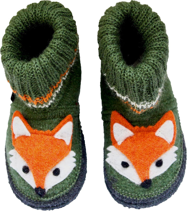 Beck Jungen Fuchs Hausschuh 25 EU Grün, 25 EU Grün