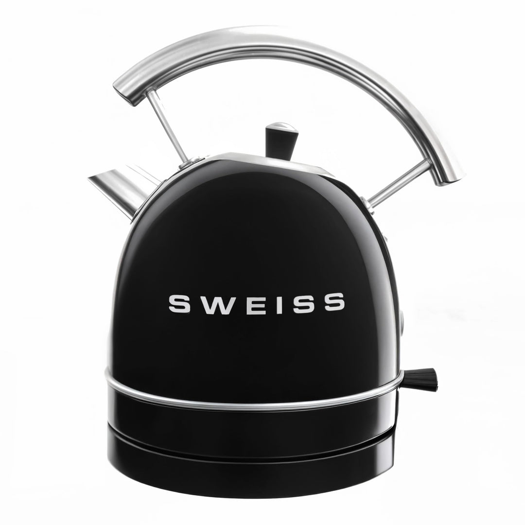 SWEISS Vintage Wasserkocher KTL9 1,8L, Praktische kompakte Edelstahl 2200W, Schnelles Kochen, Sichtb