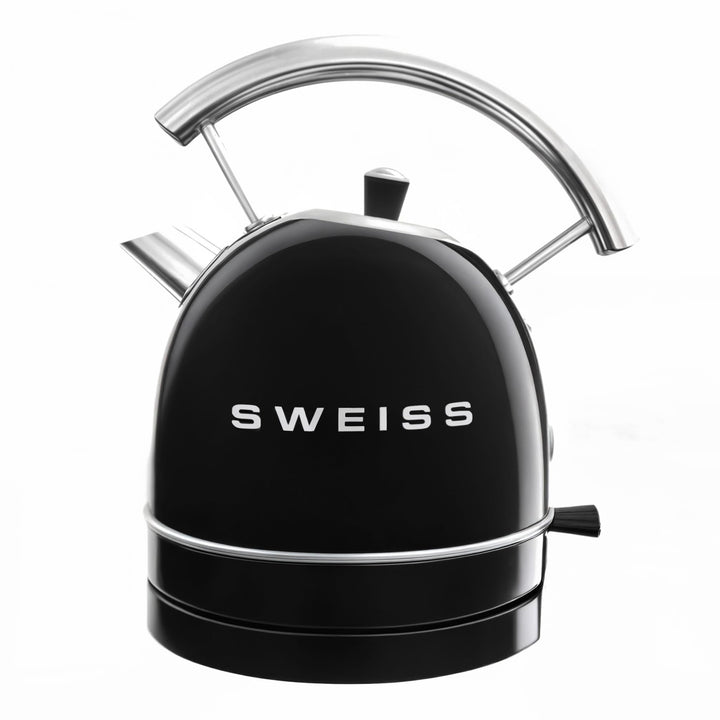 SWEISS Vintage Wasserkocher KTL9 1,8L, Praktische kompakte Edelstahl 2200W, Schnelles Kochen, Sichtb