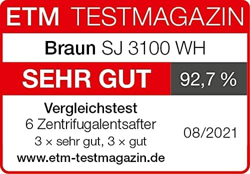 Braun Household PurEase Entsafter SJ 3100 WH – Juicer für selbstgemachte Säfte, Grosser Einfüllschac