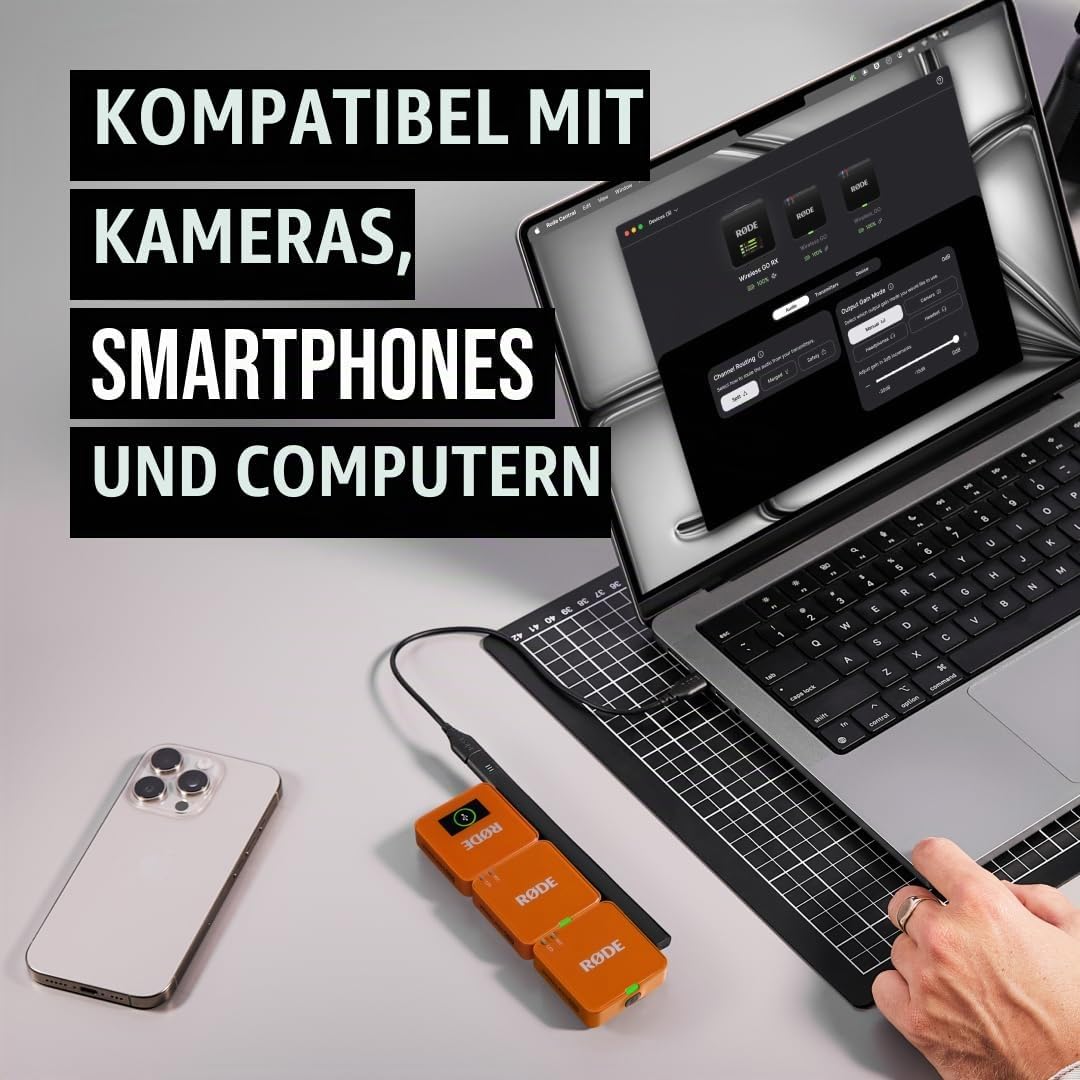 RØDE Wireless GO (Gen 3) – Kompakter kabelloser Mikrofon – Kristallklarer Klang, 32-Bit Float Aufnah