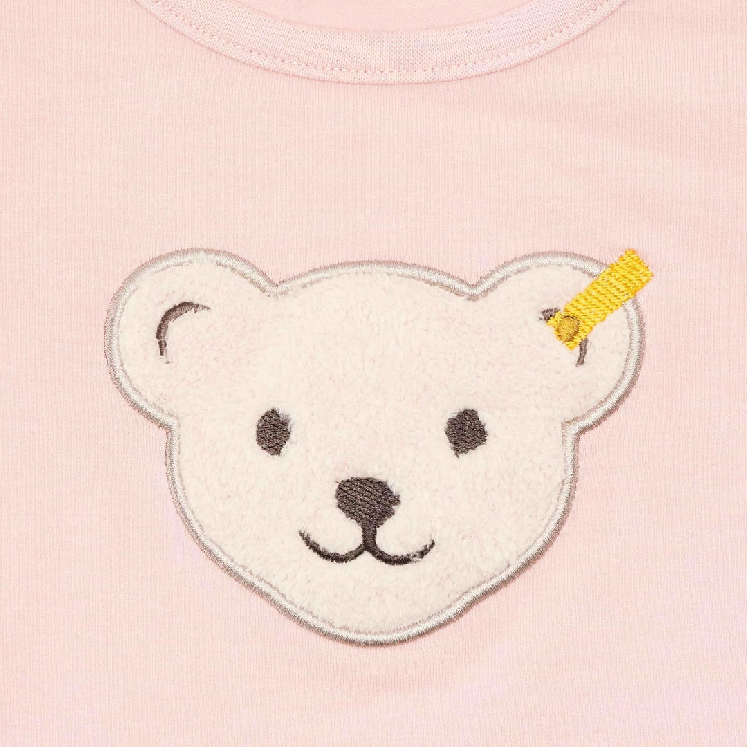 Steiff Unisex Kinder T Langarm Teddykopf mit Squeezer Shirt, 110 Silver Pink