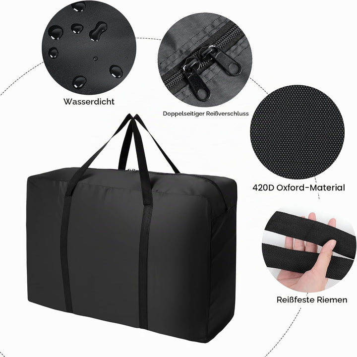 AiQInu Aufbewahrungstasche Gross, 180L Faltbare Unterbett Aufbewahrungsbox mit Handgriff, Wasserdich