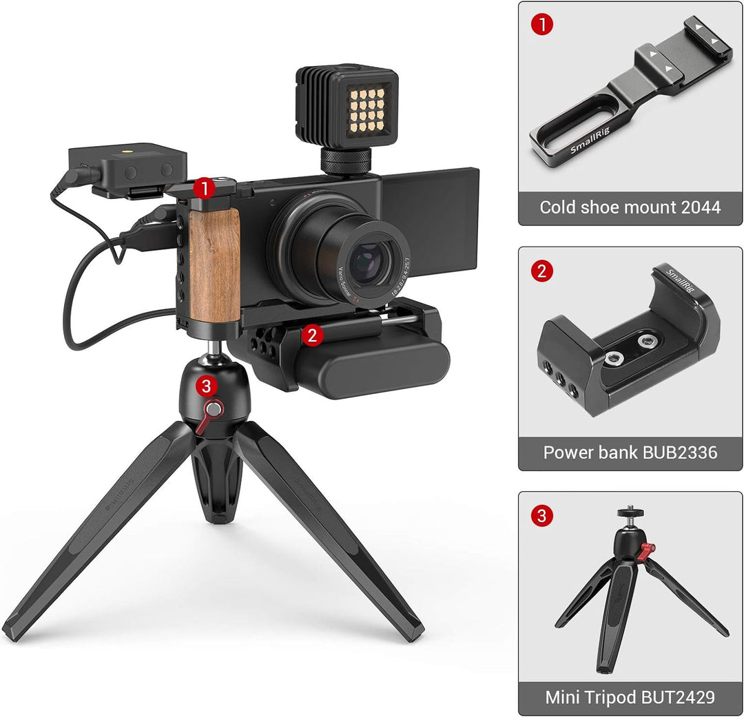 SMALLRIG L Platte L Bracket mit Holzgriff für Sony ZV1 Kamera - 2936