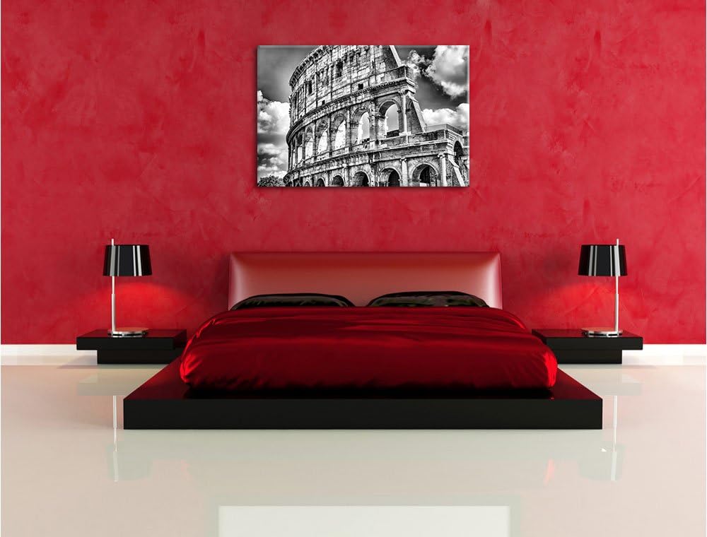 Pixxprint Kolosseum in Rom als Leinwandbild/Grösse: 100x70 cm/Wandbild/Kunstdruck/fertig bespannt, 1