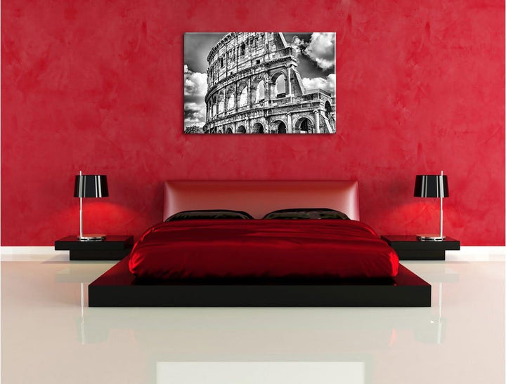Pixxprint Kolosseum in Rom als Leinwandbild/Grösse: 100x70 cm/Wandbild/Kunstdruck/fertig bespannt, 1