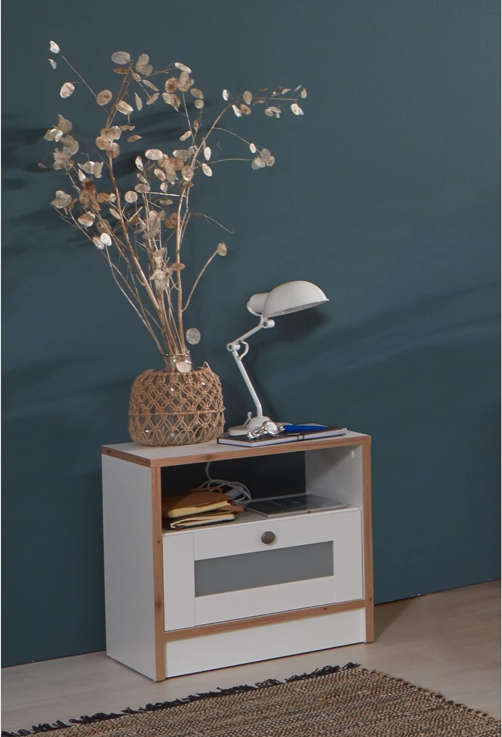trendteam smart living - 2er Set Nachtkonsole Nachttisch Nachtschränkchen - Wohnzimmer - Aufbaumass