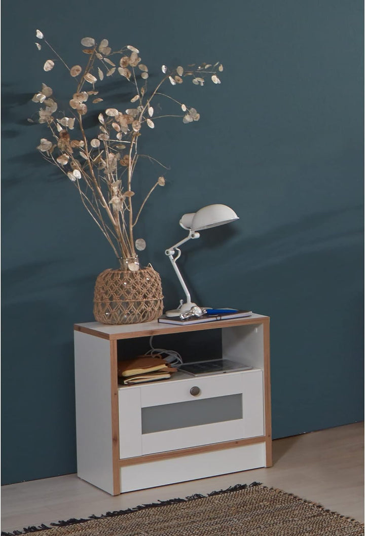 trendteam smart living - 2er Set Nachtkonsole Nachttisch Nachtschränkchen - Wohnzimmer - Aufbaumass