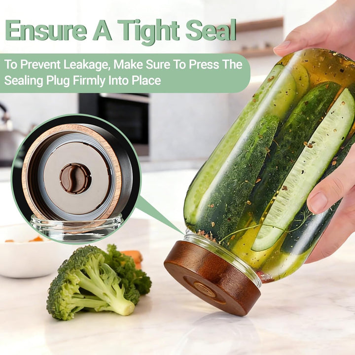 GäRbehäLter 2.8L, FermentiergläSer Kimchi BehäLter Fermentationsglas, Fermentierglas Mit Gewicht 1 A