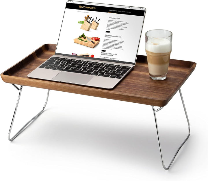 Continenta Bett-Tablett, Betttablett, Serviertablett, Frühstückstablett, Betttisch, Walnussholz, 53