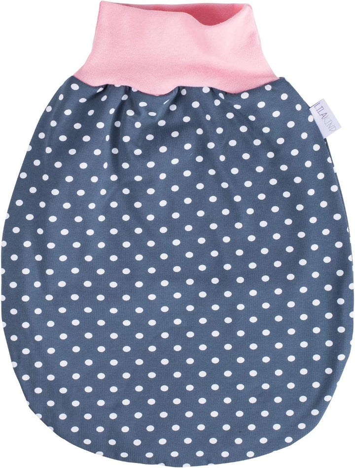 Lilakind Mädchen Winter Schlafsack Strampelsack Pucksack Jersey Punkte Grau Rosa gefüttert Gr. L - M