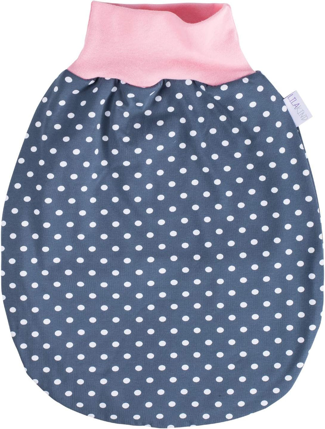 Lilakind Mädchen Winter Schlafsack Strampelsack Pucksack Jersey Punkte Grau Rosa gefüttert Gr. L - M