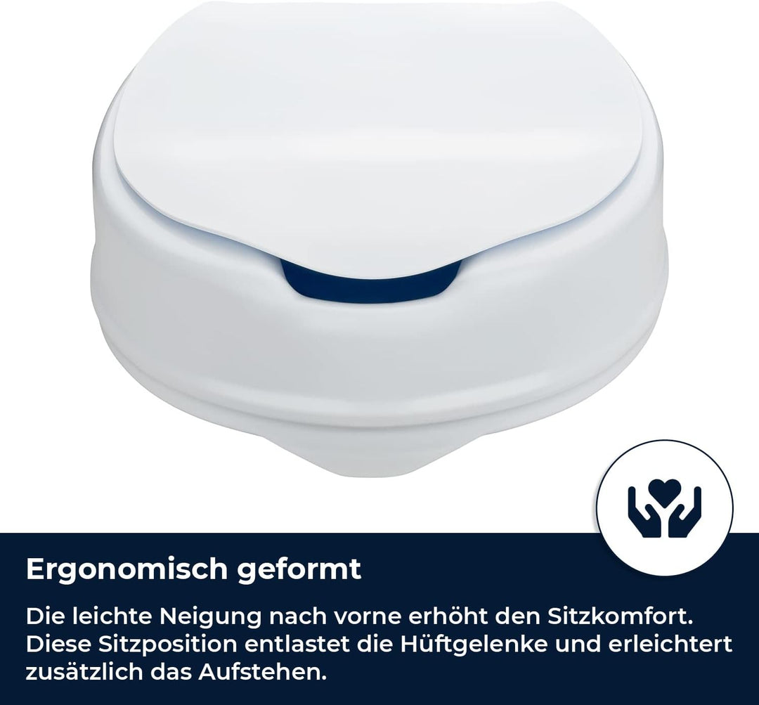 flexilife Toilettensitzerhöhung mit Deckel für Senioren - wahlweise 10cm o. 15cm - WC Sitzerhöhung T