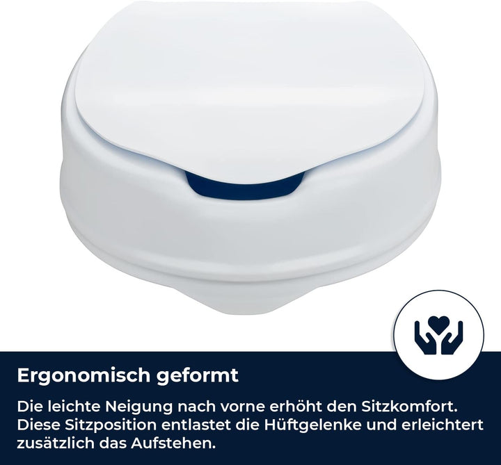 flexilife Toilettensitzerhöhung mit Deckel für Senioren - wahlweise 10cm o. 15cm - WC Sitzerhöhung T