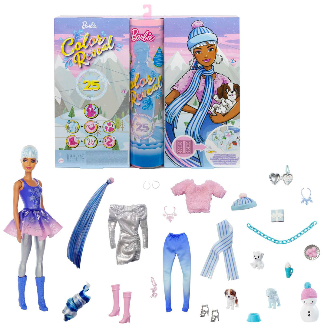 Barbie Farbe Reveal Adventskalender, 25 Überraschungen enthalten Farbe Reveal Barbie-Puppe, 1 Farbe