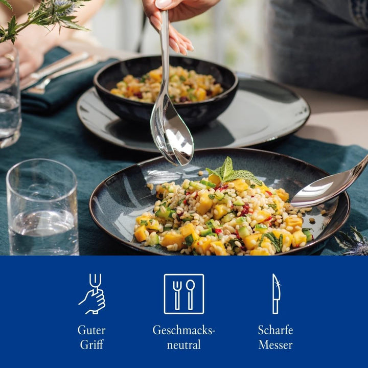 Villeroy & Boch – Oscar Tafelbesteck 68 teilig, 12 Personen, spülmaschinenfest, rostfrei, Besteck Ed