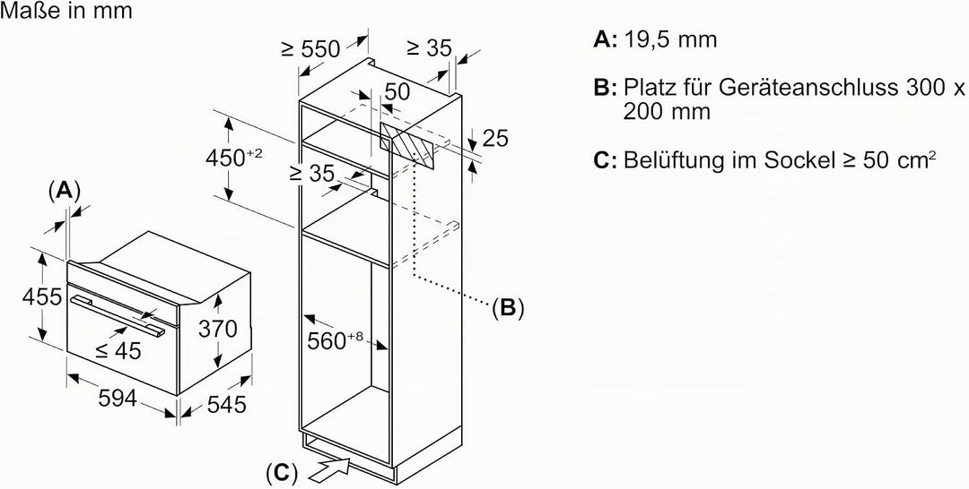 Bosch CEG732XB1 Serie 8 Einbau-Mikrowelle, Schwarz, AutoPilot, 10 Automatikprogramme, LED-Beleuchtun