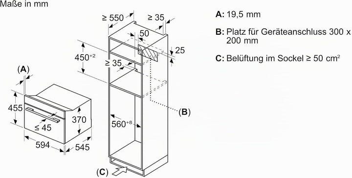Bosch CEG732XB1 Serie 8 Einbau-Mikrowelle, Schwarz, AutoPilot, 10 Automatikprogramme, LED-Beleuchtun