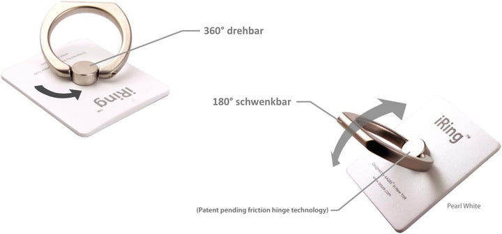 iRing Premium Style Ring, Smartphone-, Handy-Halterung, Haltegriff, Standfuss, Autohalterung, Selfie