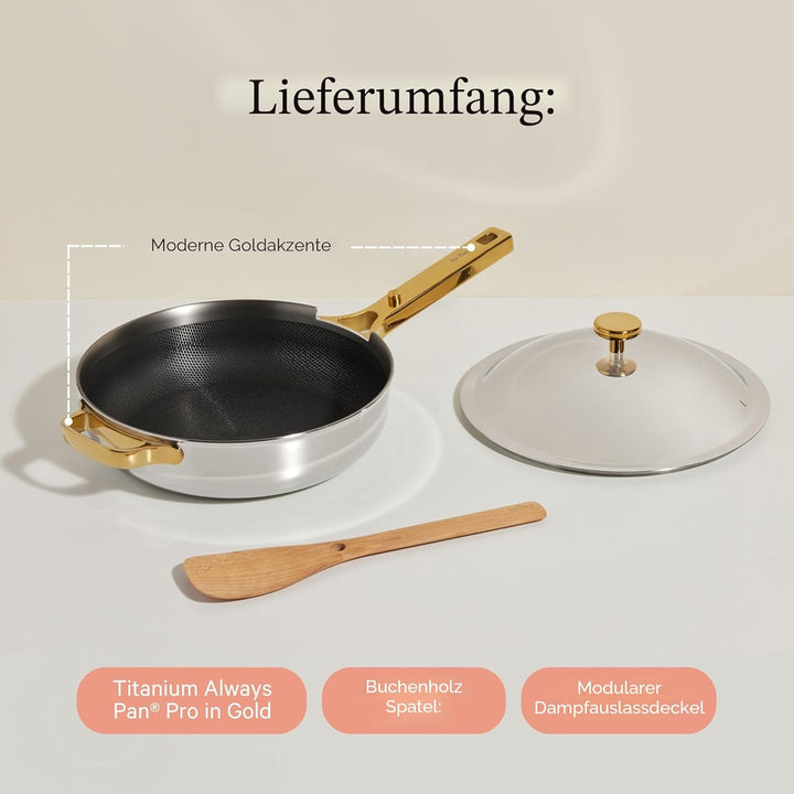 Our Place Titanium Always Pan Pro Bratpfanne, 27 cm, antihaftbeschichtet, dreilagiges Titan-Edelstah