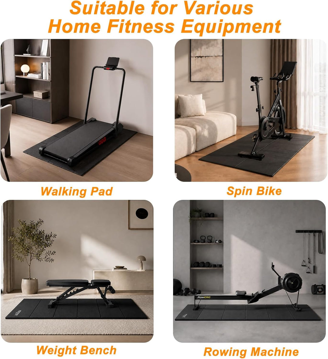 Walking Pad & Laufbandmatte, rutschfester Bodenschutz mit Geräuschdämmung, faltbare Matte aus hochdi