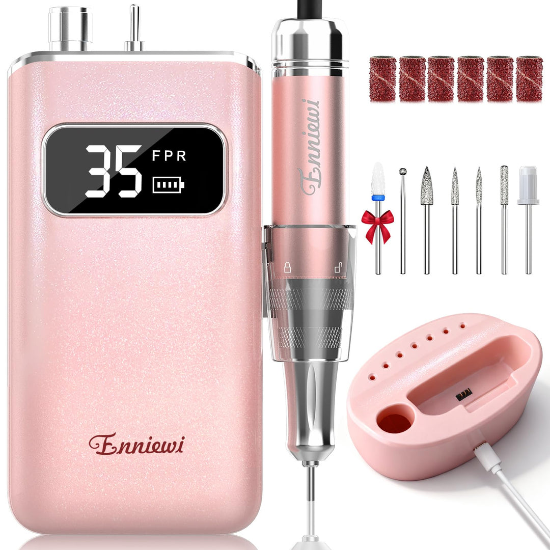 Nagelfräser, Wiederaufladbare Professionelle Elektrische Nagelfeile 35000 U/min, Nagelfräser mit akk