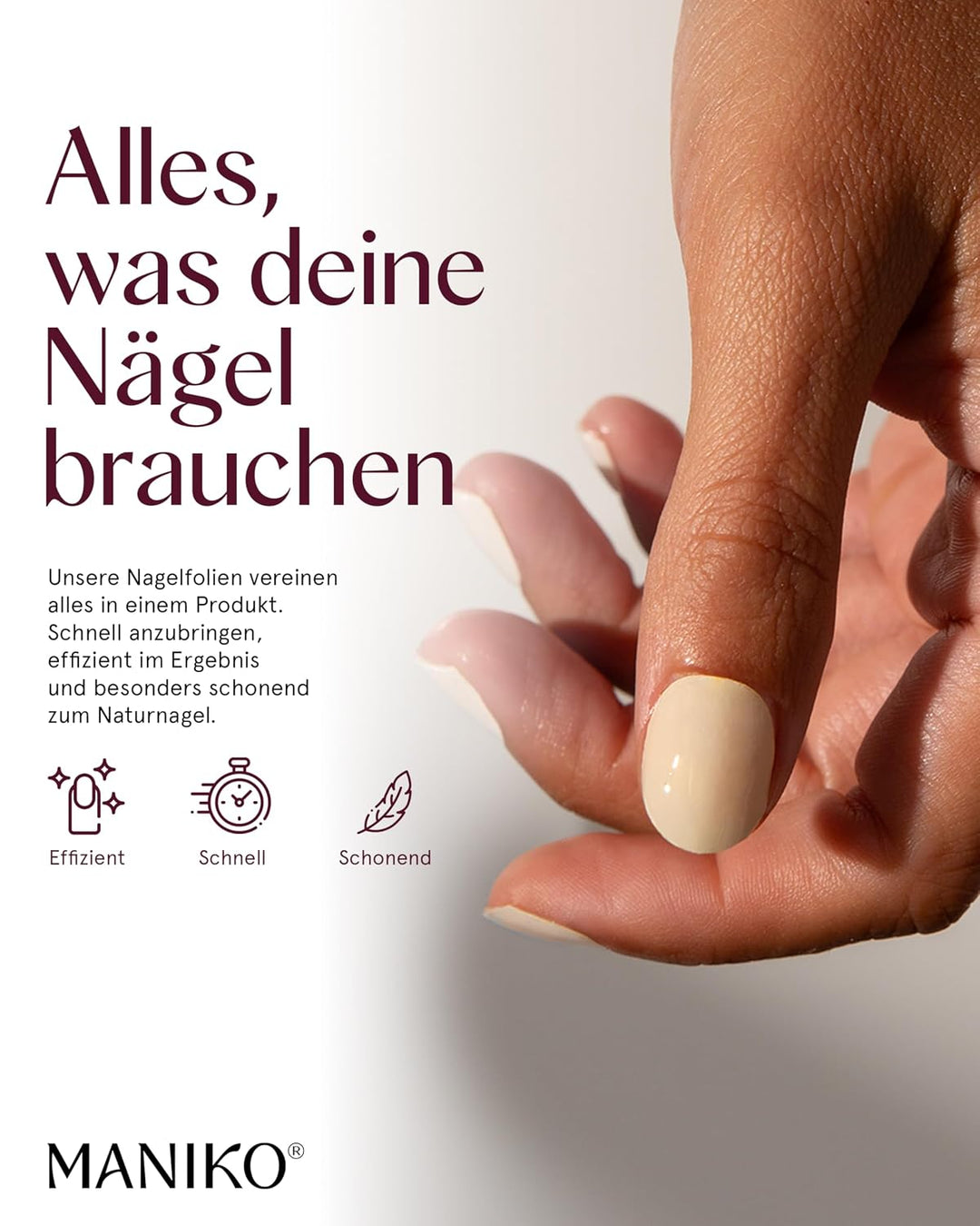 Maniko® UV Gel Strips - Selbstklebende Nagelfolie für bis zu 2 Anwendungen - Vegan & langanhaltend -