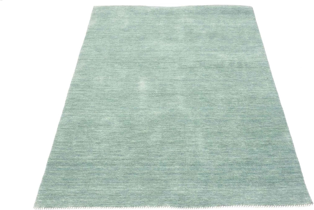 RUG PRINCE Wollteppich Gabbeh Uni 40x60 Handgewebt Türkis Einfarbig Handarbeit Zimmer Türkis 40x60 c