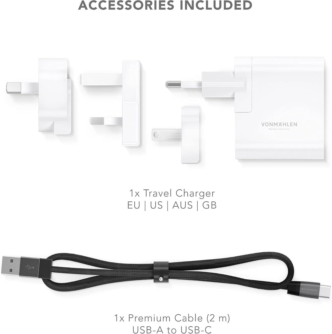 VONMÄHLEN Aura - Qi zertifiziertes 15W Wireless Ladegerät - Mit 4in1 18W Netzteil - Wireless Charger