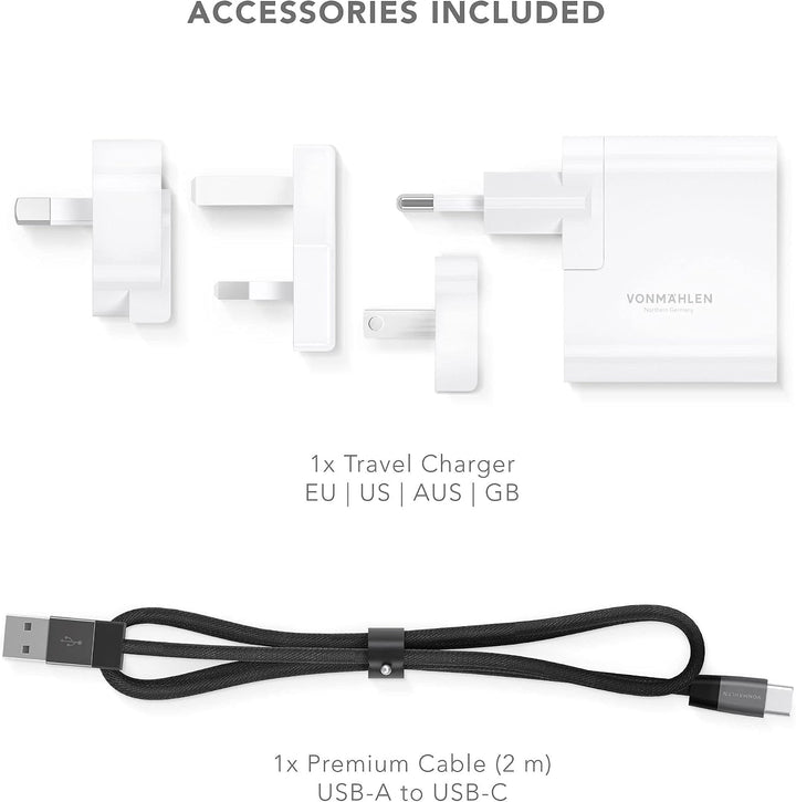VONMÄHLEN Aura - Qi zertifiziertes 15W Wireless Ladegerät - Mit 4in1 18W Netzteil - Wireless Charger