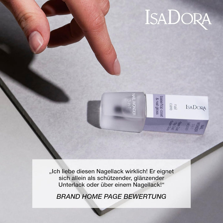 IsaDora 3-in-1 Top Coat, Base Coat & Klarlack für Nägel - Allrounder Nail Polish für Fingernägel - N