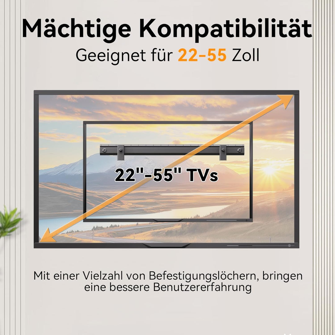 Studless TV Wandhalterung für 22-55 Zoll Bildschirme bis zu 45kg, TV wandhalterung für rigipswand, M