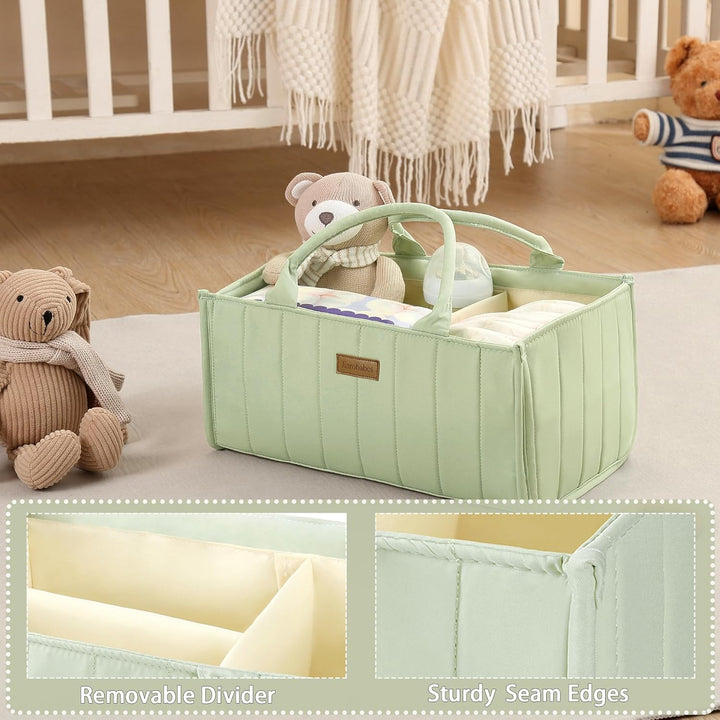 Wickeltasche Organizer, Baby Aufbewahrungskorb mit Herausnehmbaren Fächern, Windeltasche als Geschen
