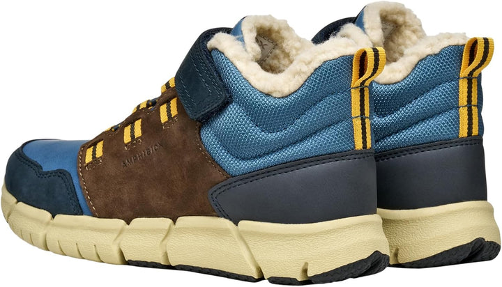 Geox Jungen J Flexyper Boy B ABX Ankle Boot 28 EU Brown Blue, 28 EU Brown Blue