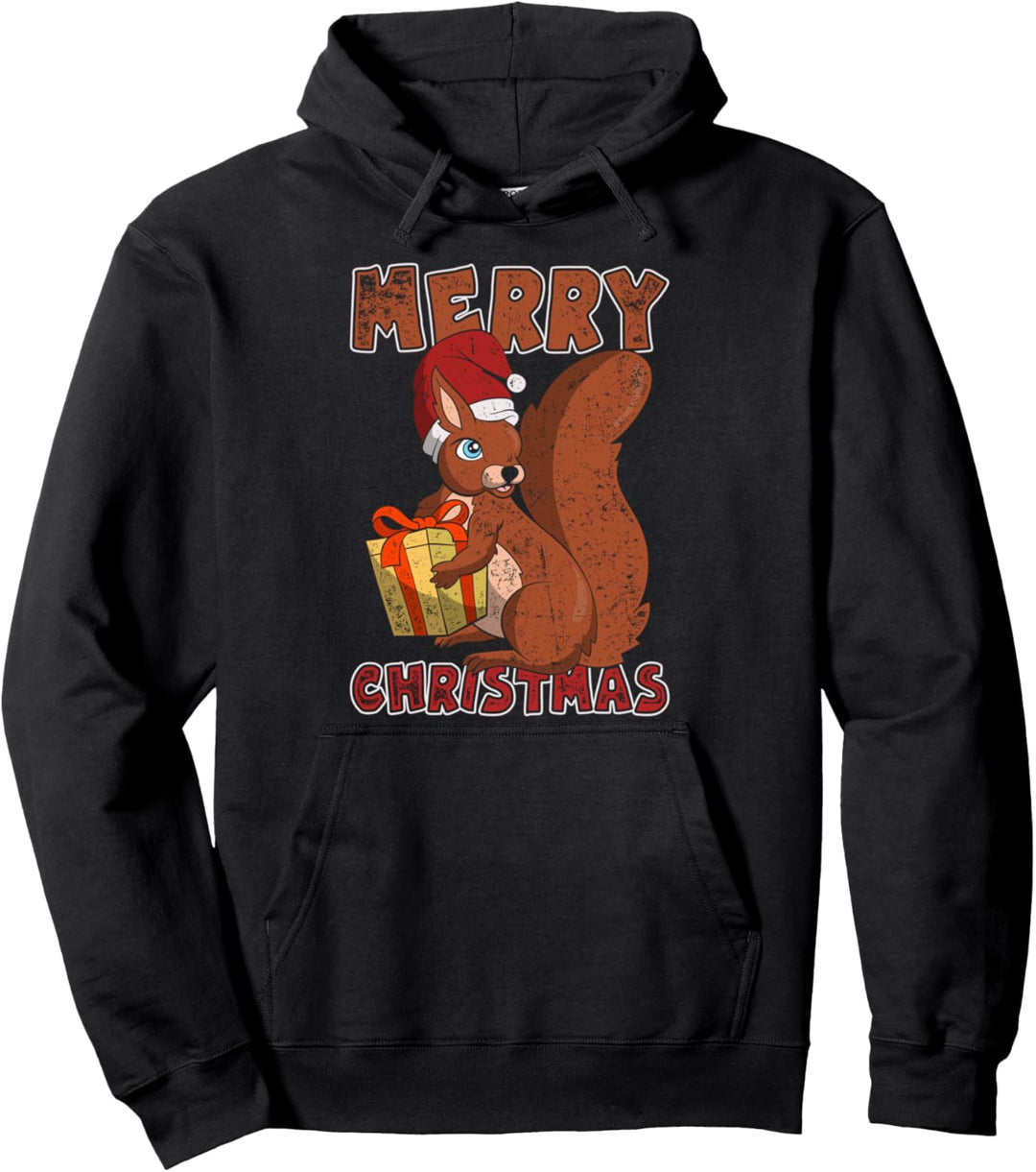 Wald Tier Christmas Pajama Geschenk Niedliches Eichhörnchen Pullover Hoodie