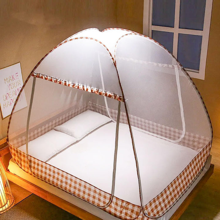 Faltbares Moskitonetz für Doppelbett - Pop-up mit Doppeltür, ideal für Schlafzimmer, Outdoor, Campin