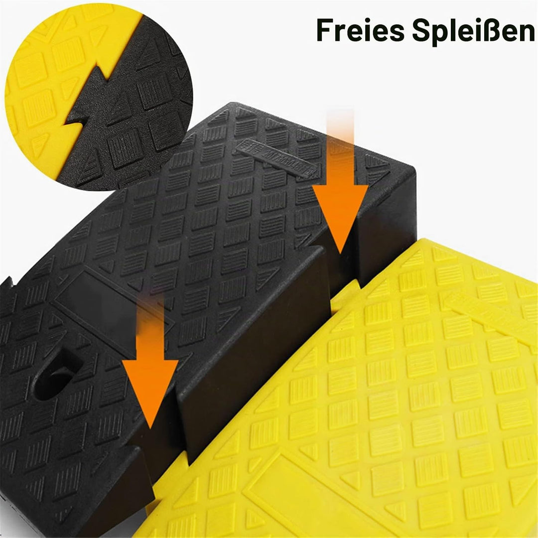 Bordsteinrampe 11/13 cm Hohe, Auto Rampen Kunststoff, Tragbare Robuste Schwellenrampe für Auto Einfa