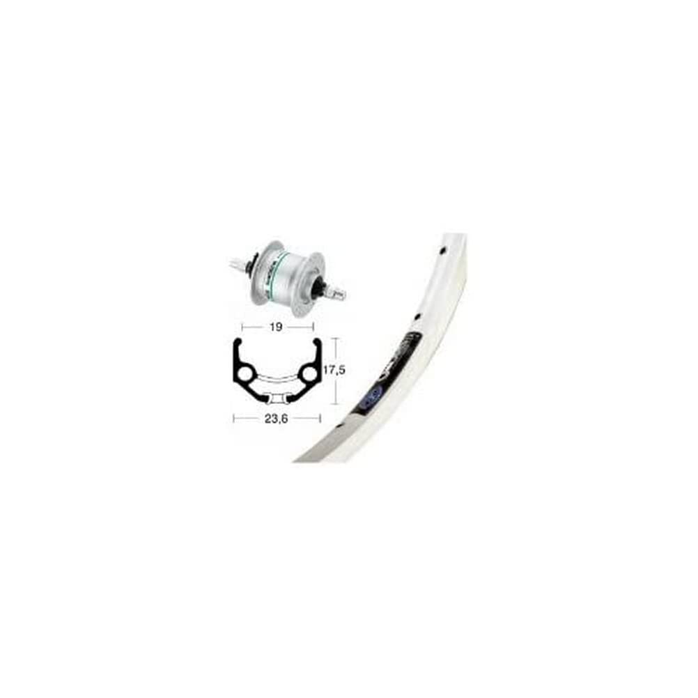 Bike-Parts Unisex – Erwachsene V-Rad 75Nabend DHC3003 Laufrad, Silber, 1size